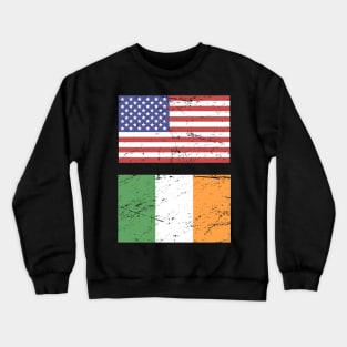 United States Flag & Republic Of Ireland Flag Crewneck Sweatshirt